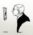 Art Critic, pen & ink drawing